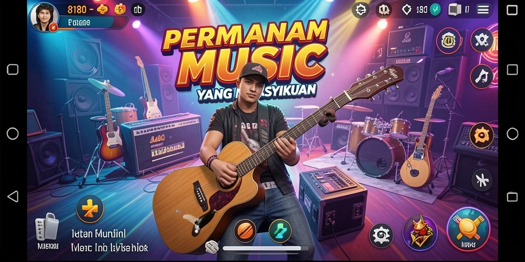 Screenshot gameplay 8180 menampilkan keseruan bermain musik.