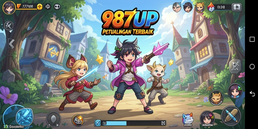 Screenshot menunjukkan karakter anime dalam aksi penuh warna.