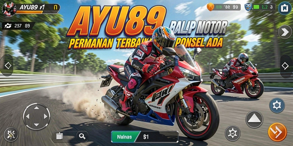 Tampilan gameplay AYU89 yang seru di trek balap.