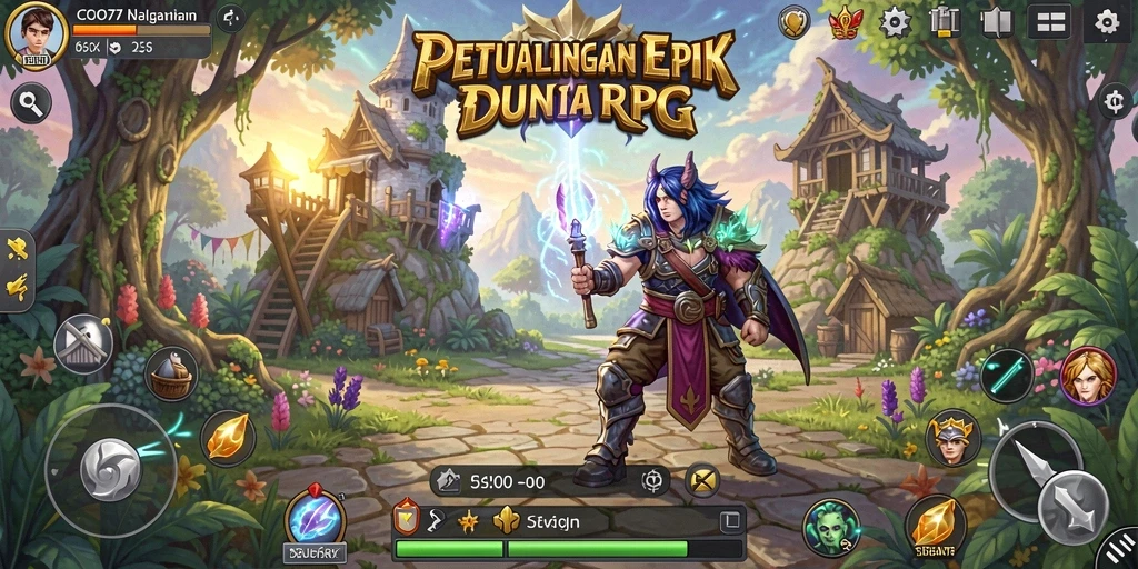 Tangkapan layar gameplay COO77 menampilkan aksi pertarungan yang intens dalam dunia RPG yang menawan.
