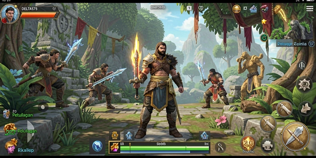 Tampilan gameplay menarik dari DELTA575 yang menampilkan pertarungan seru.