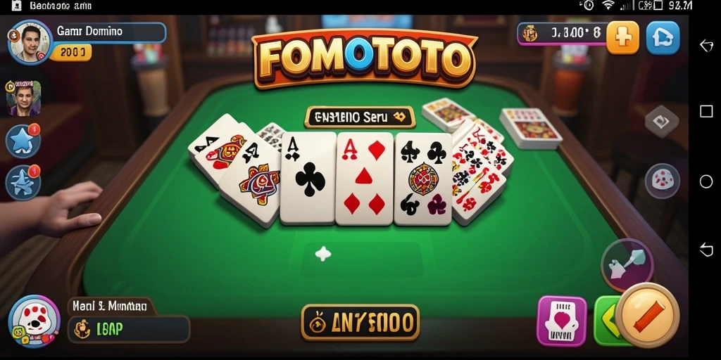 Tampilan menarik dari gameplay <strong>FOMOTOTO</strong> yang menampilkan momen seru bermain Domino.