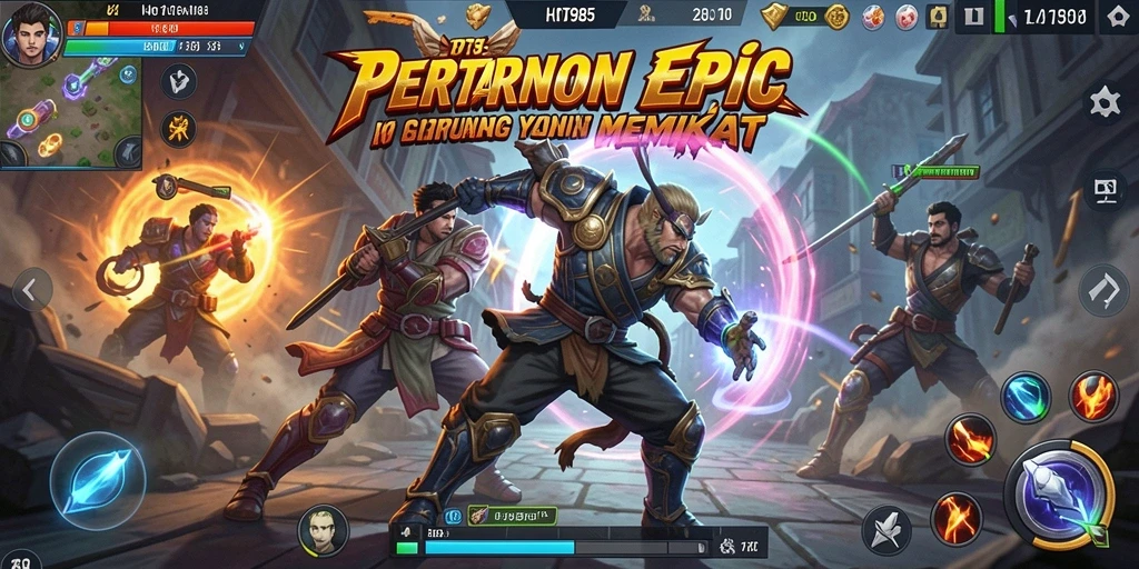 Gameplay pertarungan yang menegangkan dan penuh aksi.