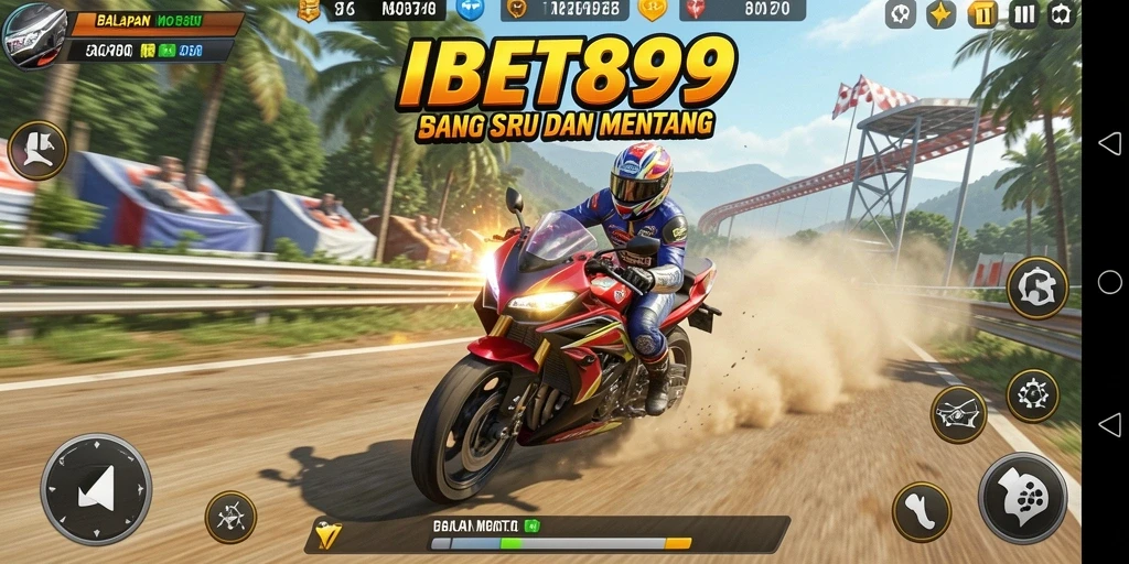 Screenshot IBET899 menampilkan balapan motor yang mendebarkan dan grafik menawan.
