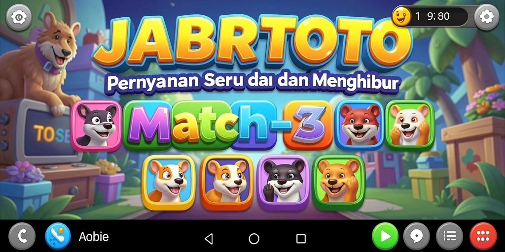 Tampilan gameplay seru dari JABARTOTO dengan elemen Match-3.