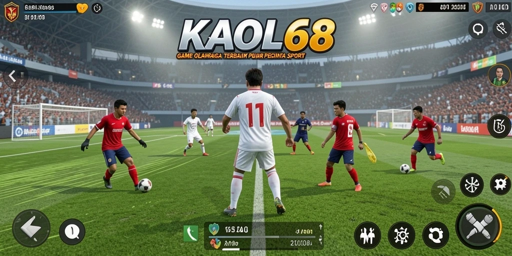 Screenshot KAOL68 menampilkan aksi seru dalam permainan olahraga.