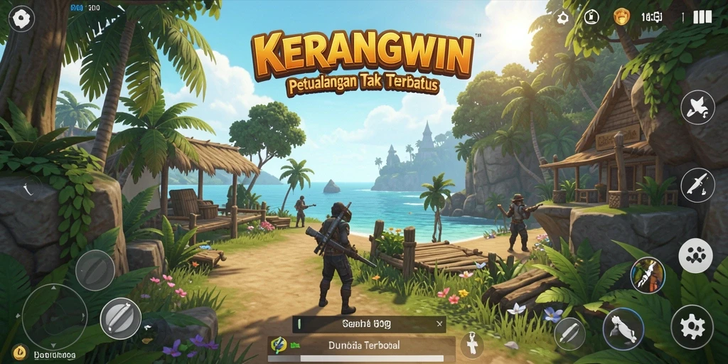 Tampilan gameplay KERANGWIN di dunia terbuka yang memukau.