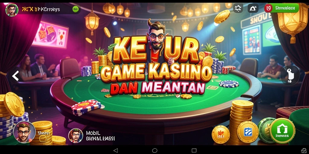 Screenshot gameplay KETUA menampilkan suasana kasino yang mendebarkan.