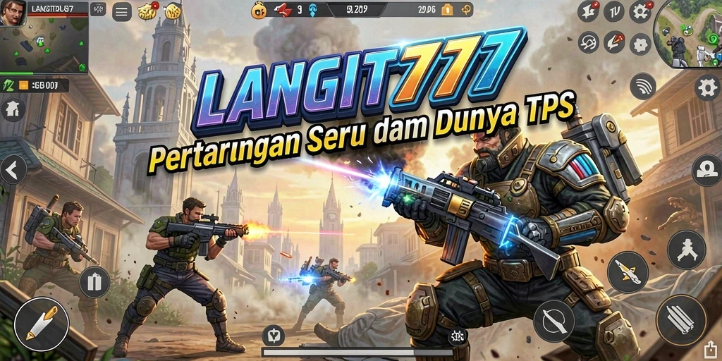 Screenshot menunjukkan aksi mendebarkan gameplay TPS LANGIT777.
