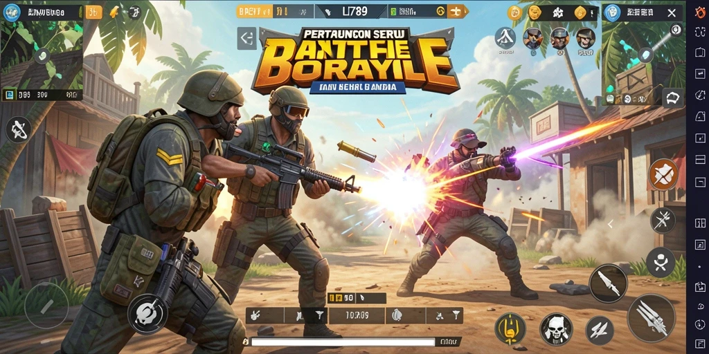 Gameplay LI789 menunjukkan pertarungan sengit di arena Battle Royale.