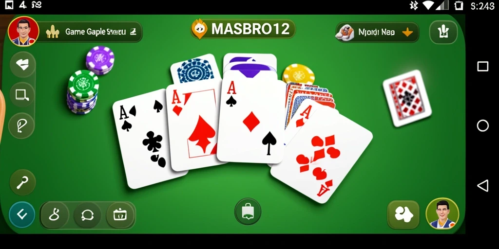 Tampilan gameplay MASBRO12 yang menegangkan dan menarik saat bermain Gaple.