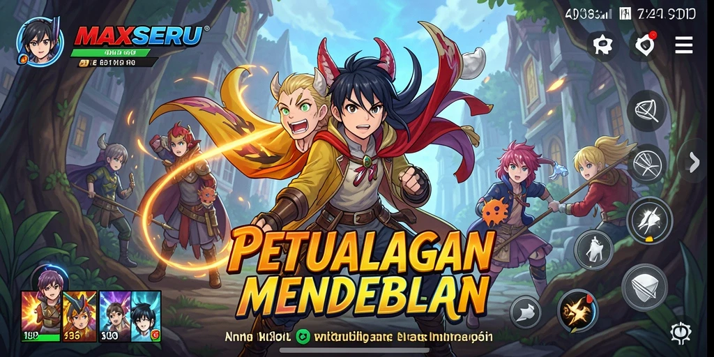 Tampilan gameplay seru di MAXSERU dengan karakter Anime keren.