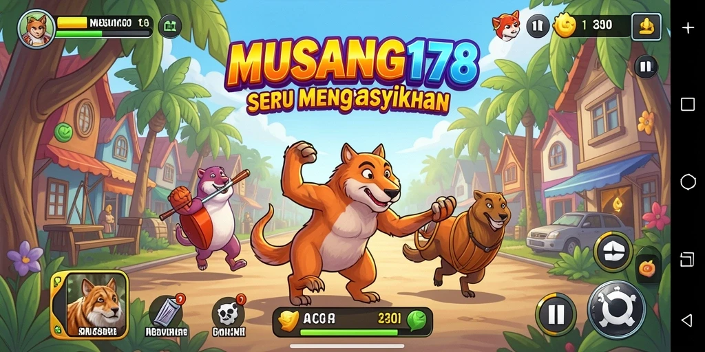 Screenshot utama MUSANG178 menampilkan gameplay Arcade yang seru dan penuh aksi.