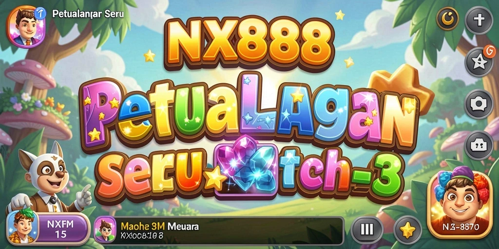 Tampilan gameplay NX888 yang menakjubkan dalam Match-3.