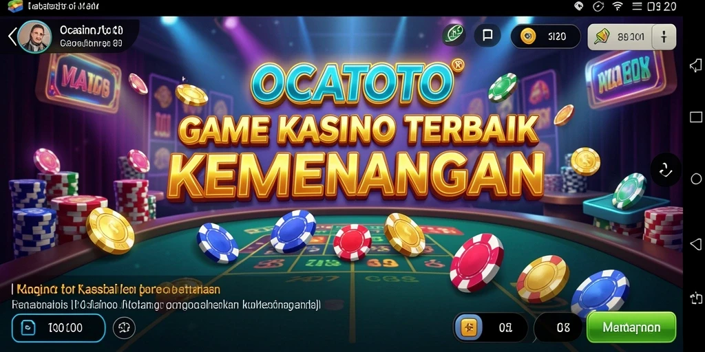Tampilan utama OCATOTO dengan gameplay Kasino yang mendebarkan.