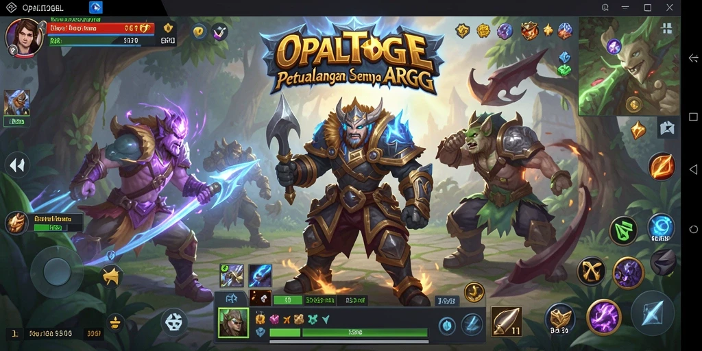 Screenshot gameplay ARPG yang menampilkan pertarungan epik di OPALTOGEL.