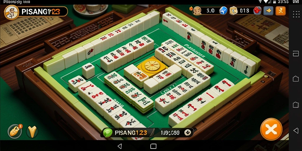 Screenshot PISANG123 menampilkan gameplay Mahjong yang seru.