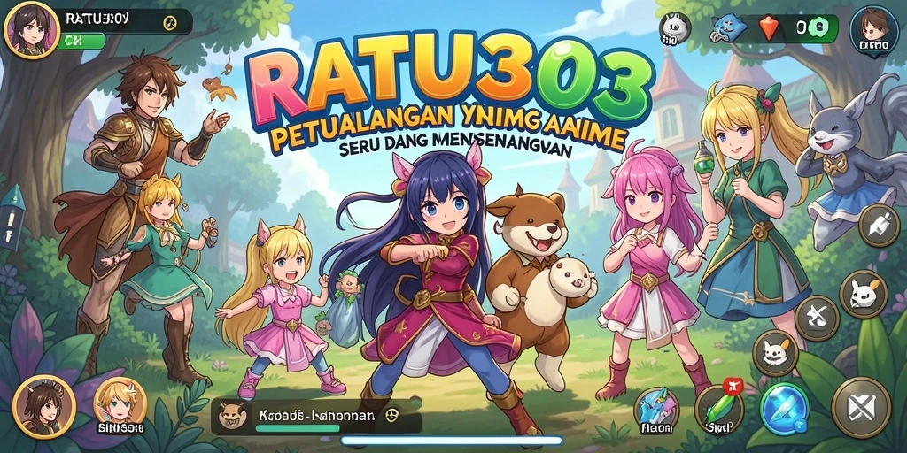 Screenshot utama RATU303 menampilkan karakter Anime dalam pertarungan seru.