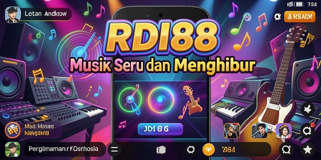 Tampilan gameplay RDI88 yang menampilkan tantangan musik yang seru.