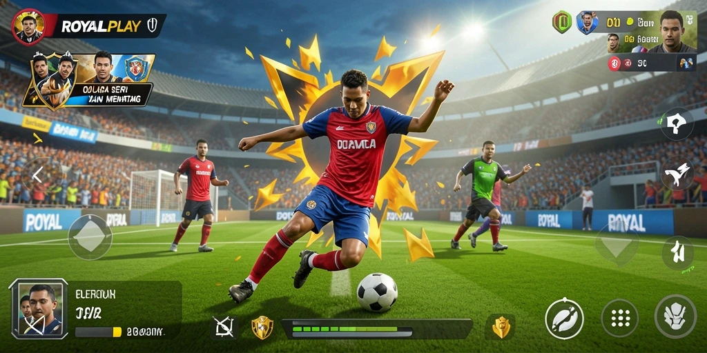 Screenshot gameplay ROYALPLAY yang menampilkan aksi olahraga seru.