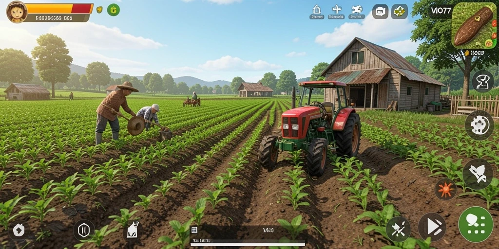 Tampilan menarik dari gameplay Farming VIO77 yang memukau.